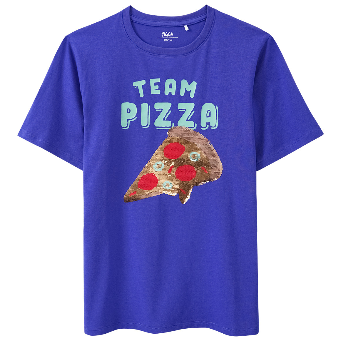 Yigga Jungen T-Shirt mit Wendepailletten blau