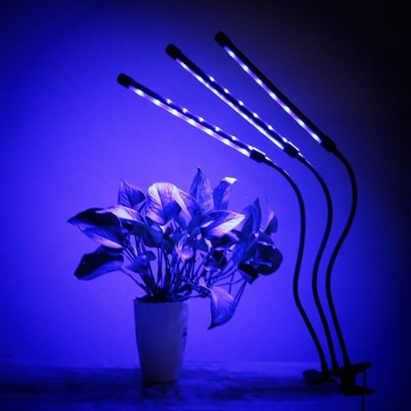 3 Head Grow Light 60 LED-pærer Plantedyrking Automatisk PÅ/AV