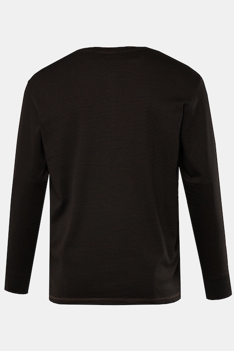 JP 1880 Henley, Langarm, Ringel, Knopfleiste, bis 8 XL