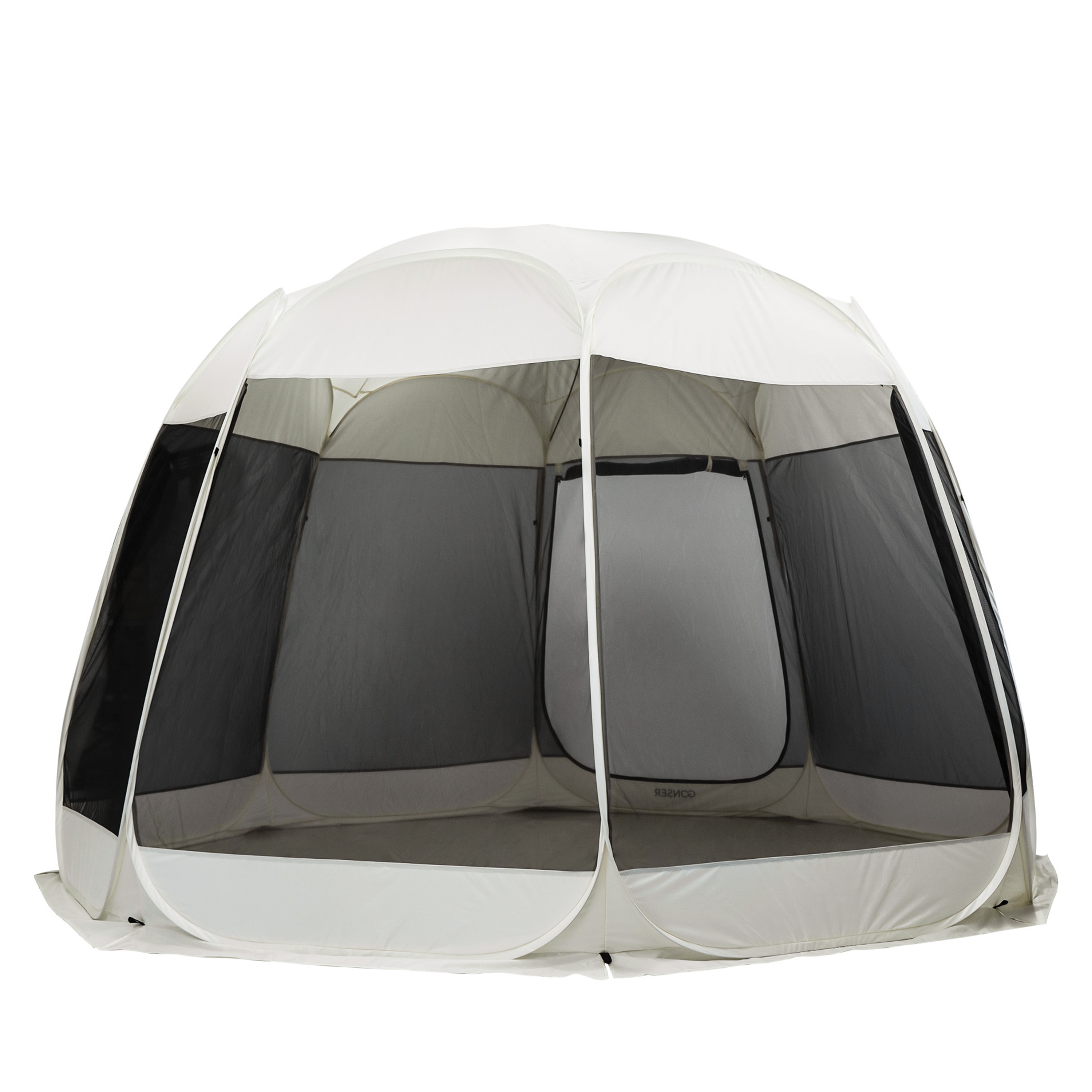 Pop-Up Pavillon LED 8-10 Personen 4 x 3 m transparent/schwarz