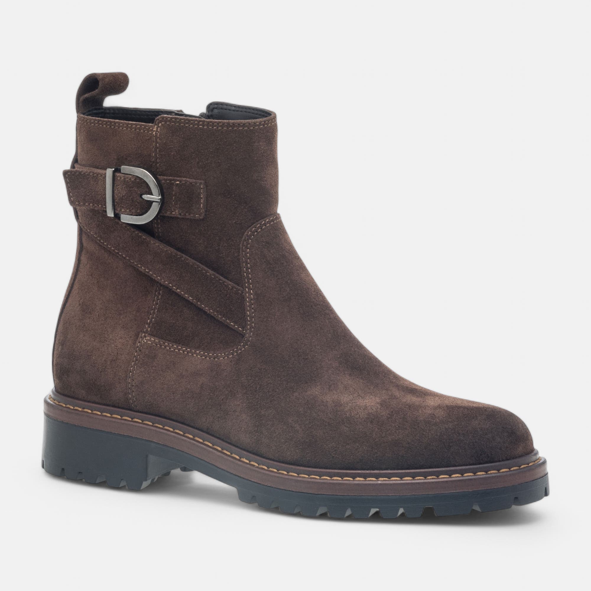 Boots Femme en cuir marron