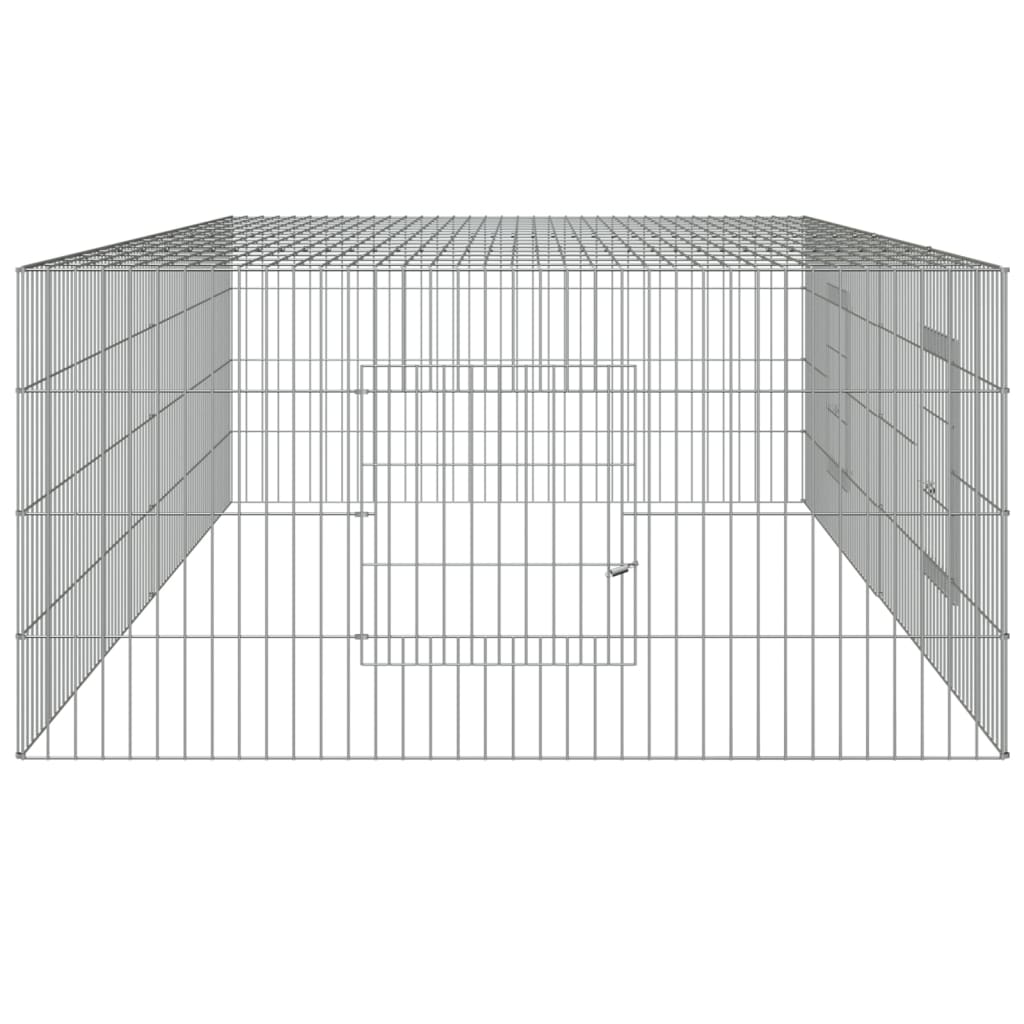 Cage à lapin 2 panneaux 220x110x55 cm fer galvanisé
