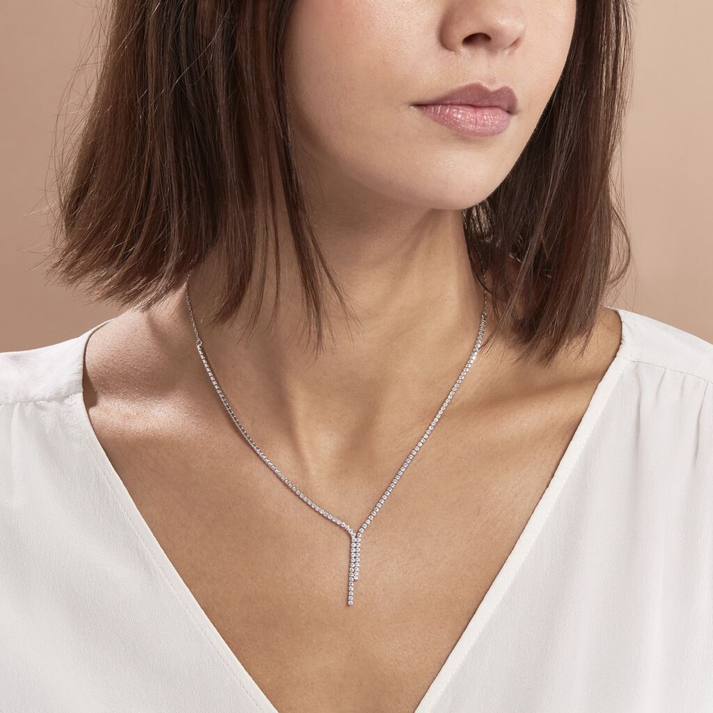 Collier Anthia Argent Blanc Oxyde De Zirconium