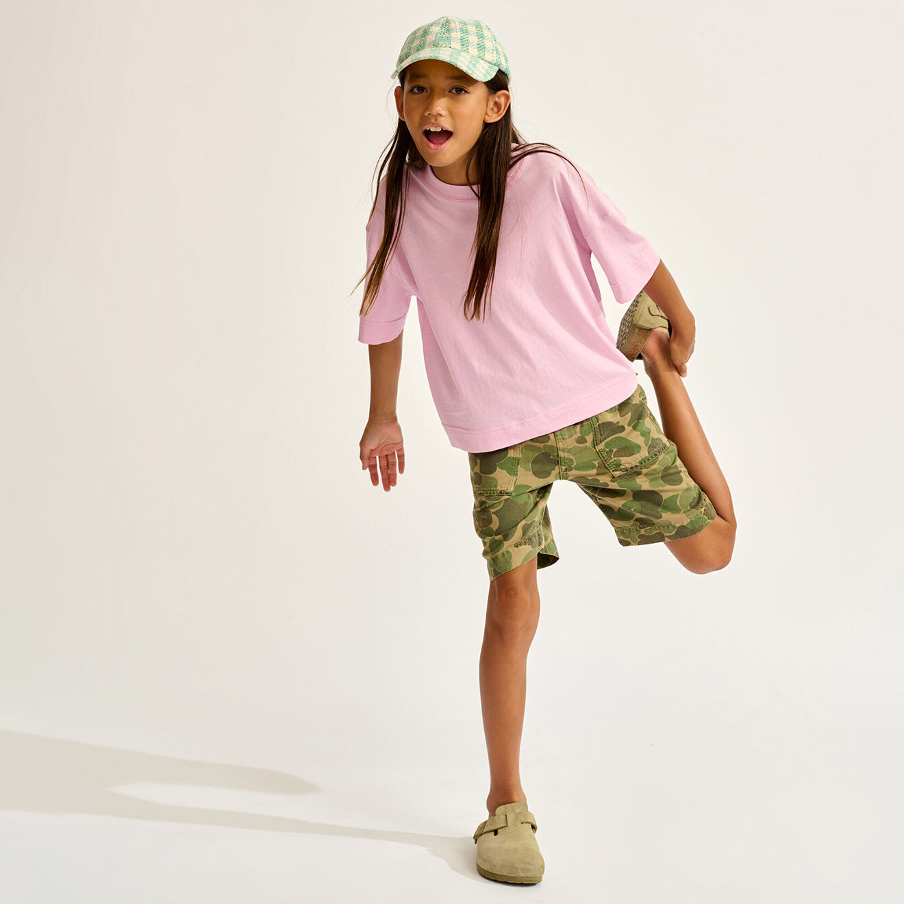 Bellerose T-Shirt cropped 100% Coton Bio Wave rose clématite