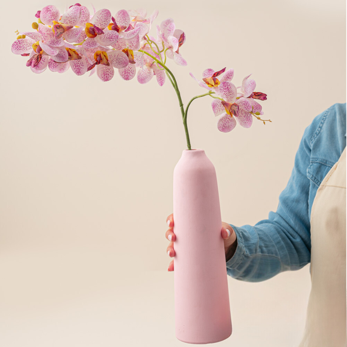 Zijden Orchidee Roze | incl. vaas