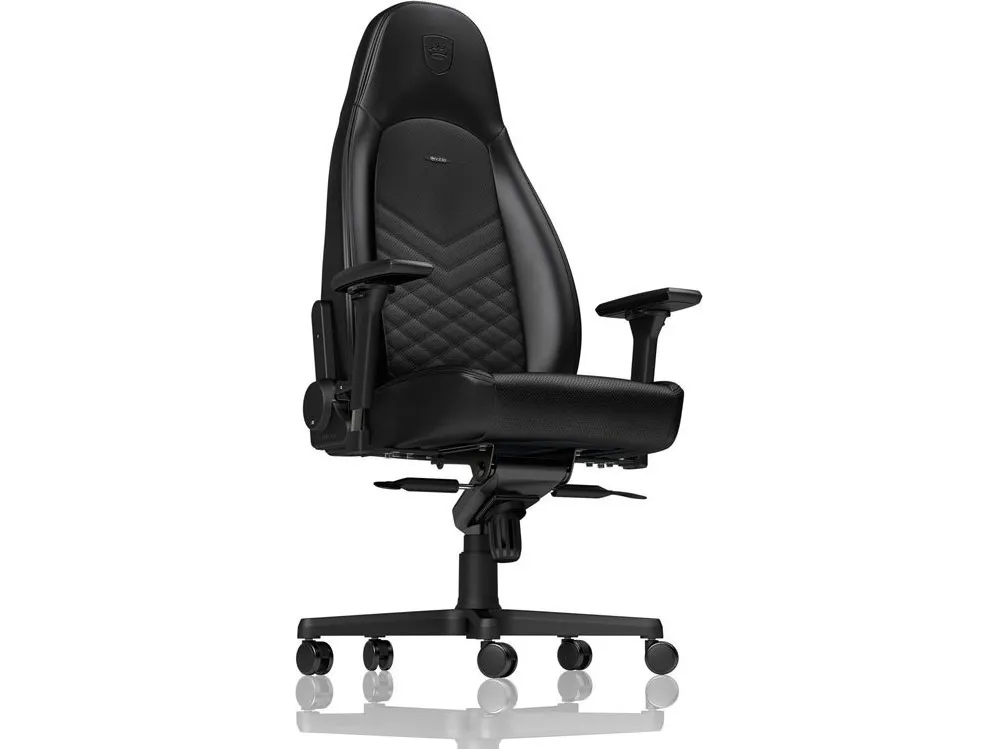noblechairs Icon, Polstret sæde og ryglæn, Sort, Kunstigt læder, Polyurethan (PU)