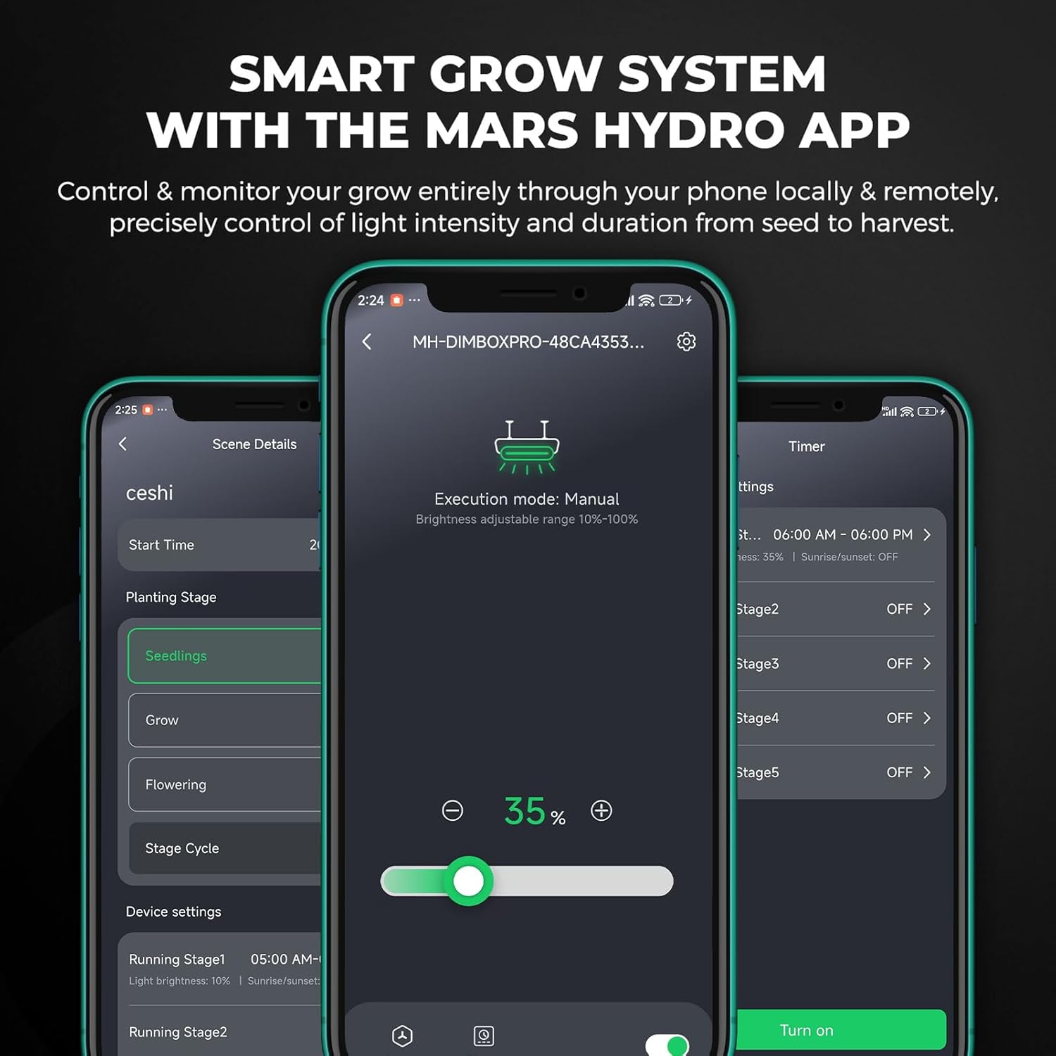 MARS HYDRO Growzelt Komplettset mit FC3000 Samsung LM301H App-Regelung Dimmbarer LED Grow Lampe,100X100X180cm 1680D Hoch Reflektierend Mylar Grow Box Komplettset,4
