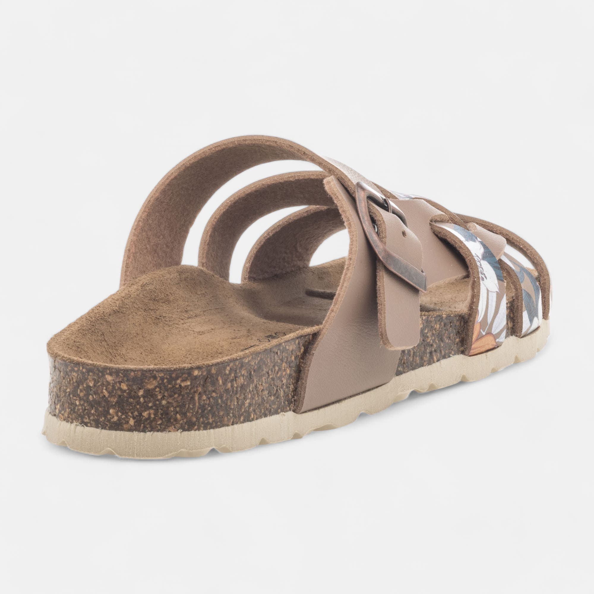 Mules semelle liège Femme taupe