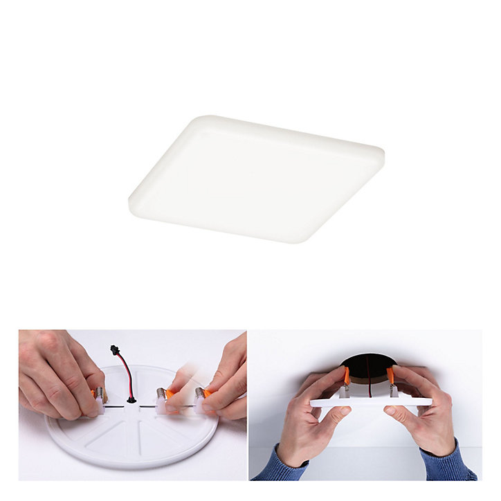 Panneau LED à encastrer Varifit Veluna 1050lm 8,5w IP44 L.125, x l.12,5 cm blanc neutre Paulmann transparent