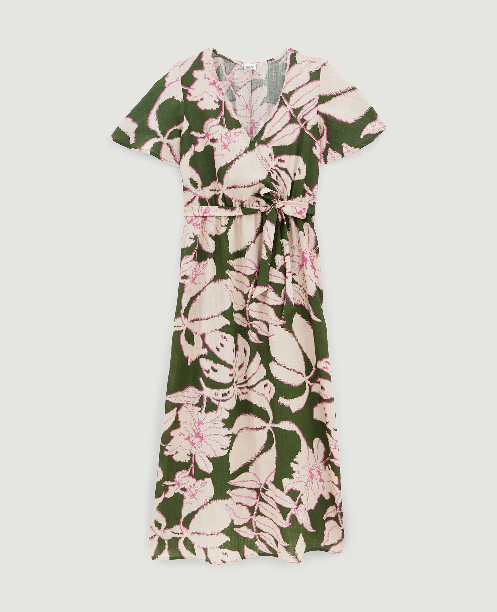 Robe longue encolure croisée - Vert