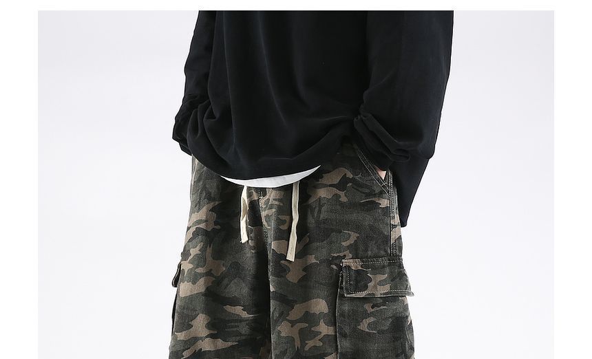 emeisa - Camouflage Cargo Bermuda Shorts met Trekkoord Taille