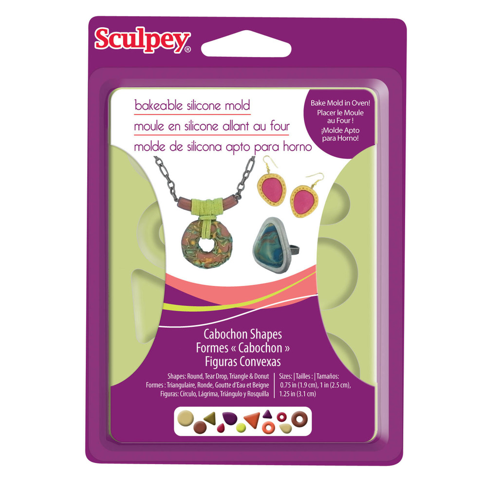 Moule en silicone pour cabochons - sculpey