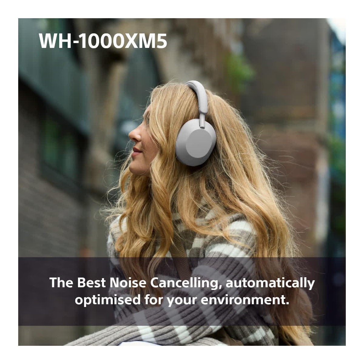 Sony WH-1000XM5 trådløse around-ear hodetelefoner (hvit)