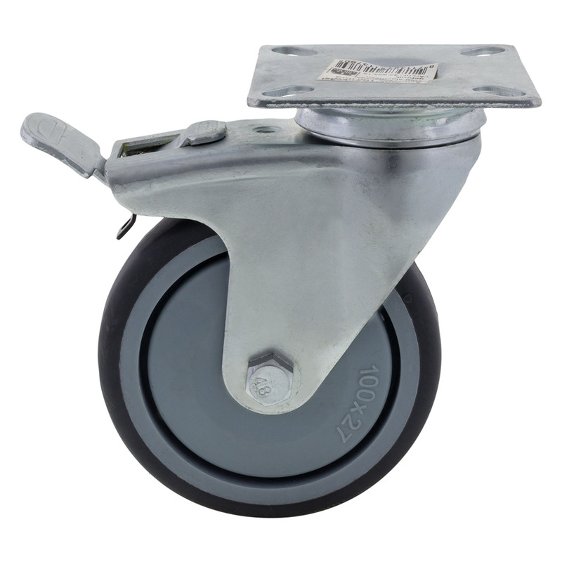 Apparaatzwenkwiel kogellager met rem 100mm 60kg