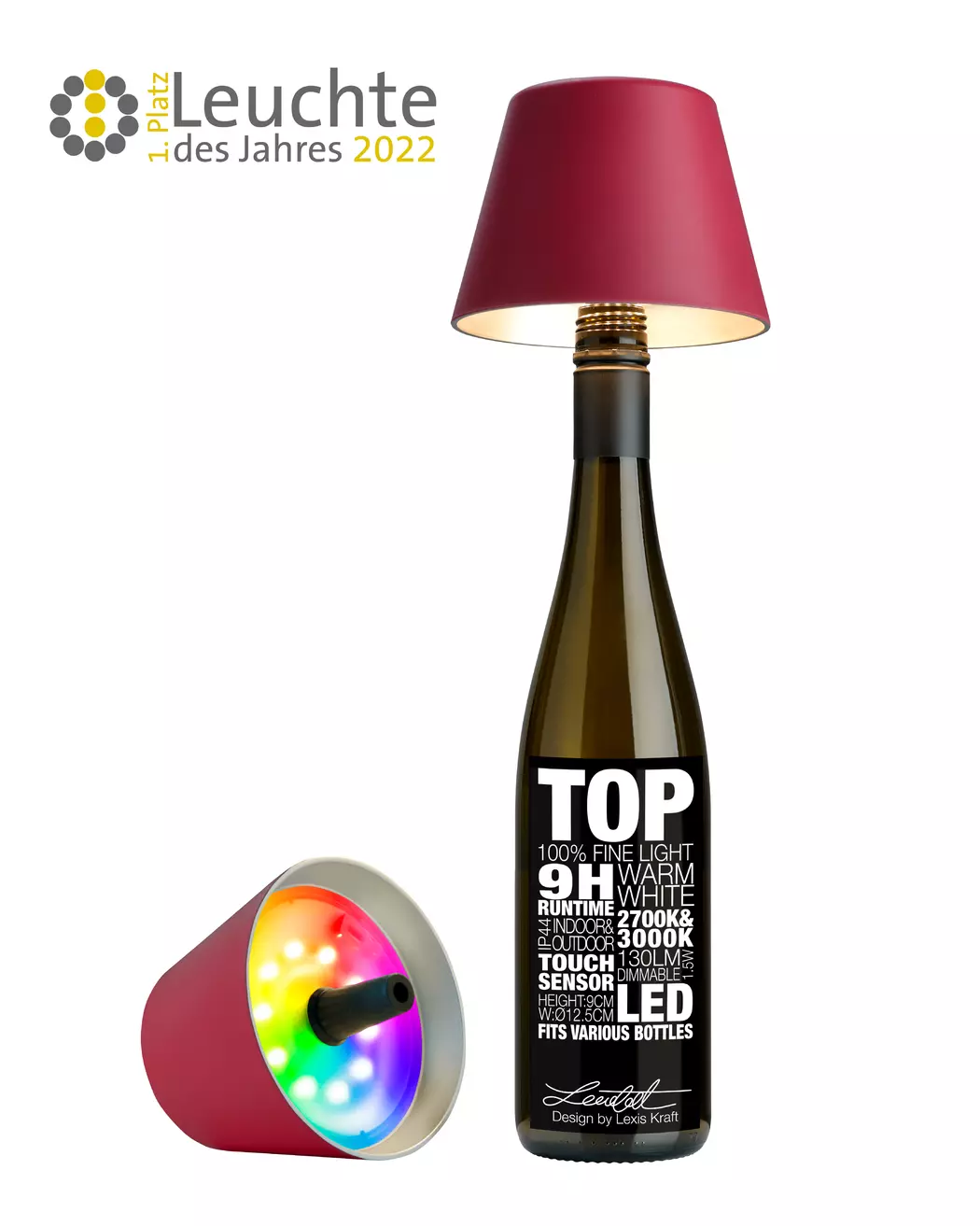 LED-Akku-Flaschenaufsatz Top 2.0