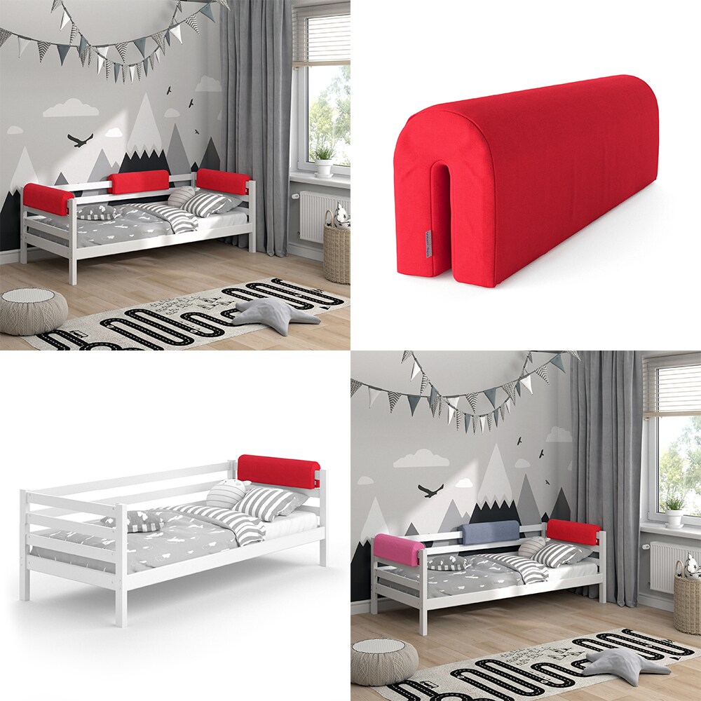 Vitalispa Bettkantenschutz Bettumrandung Kinderbett Kantenschutz rot Babybett