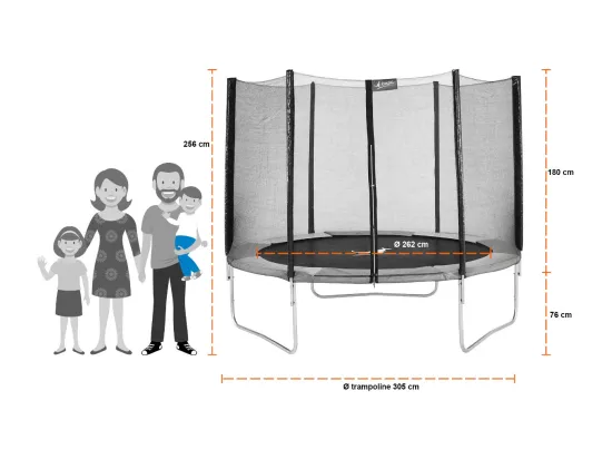Kangui - Trampoline rond Ø300cm avec filet de sécurité - RALLI 300