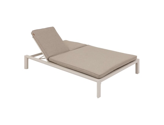HESPERIDE - Bain de soleil Lit de piscine double evasion en aluminium - argile