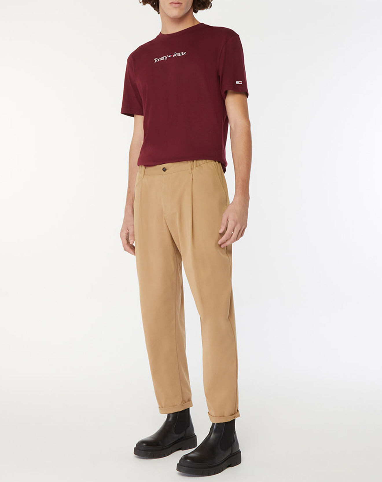 Tommy Jeans T-Shirt Classic Linear logo bordeaux