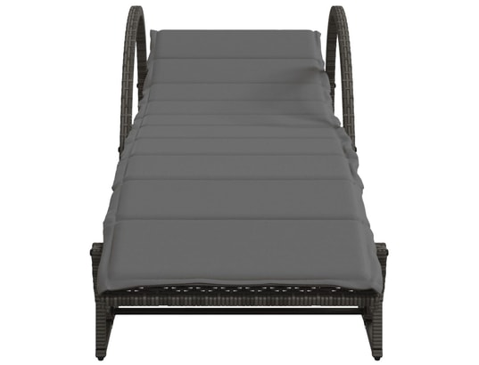 VIDAXL - Bain de soleil Chaises longues lot de 2 avec table gris résine tressée