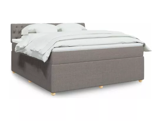 Sommier à lattes de lit avec matelas Taupe 180x200 cm Tissu