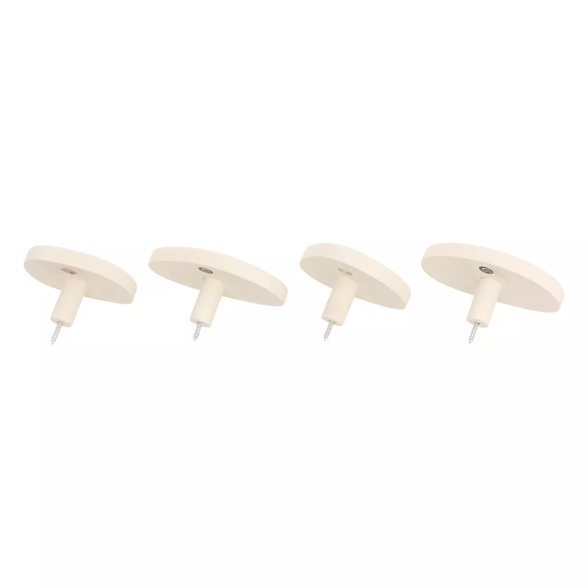 Lot de 4 patères murales bois (H10 cm) Karen Ivoire