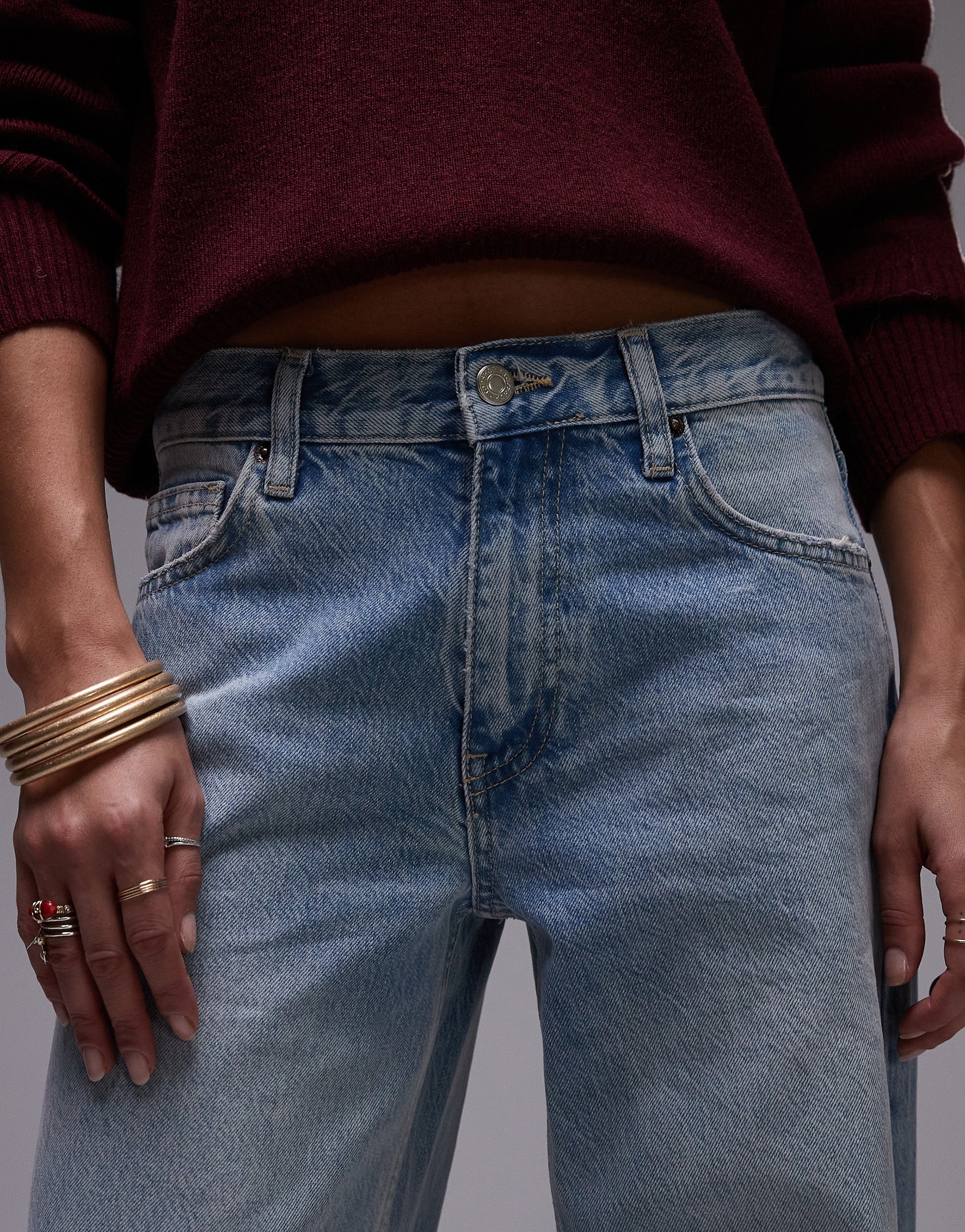 TOPSHOP Mid waist Wide leg fit Jeans
