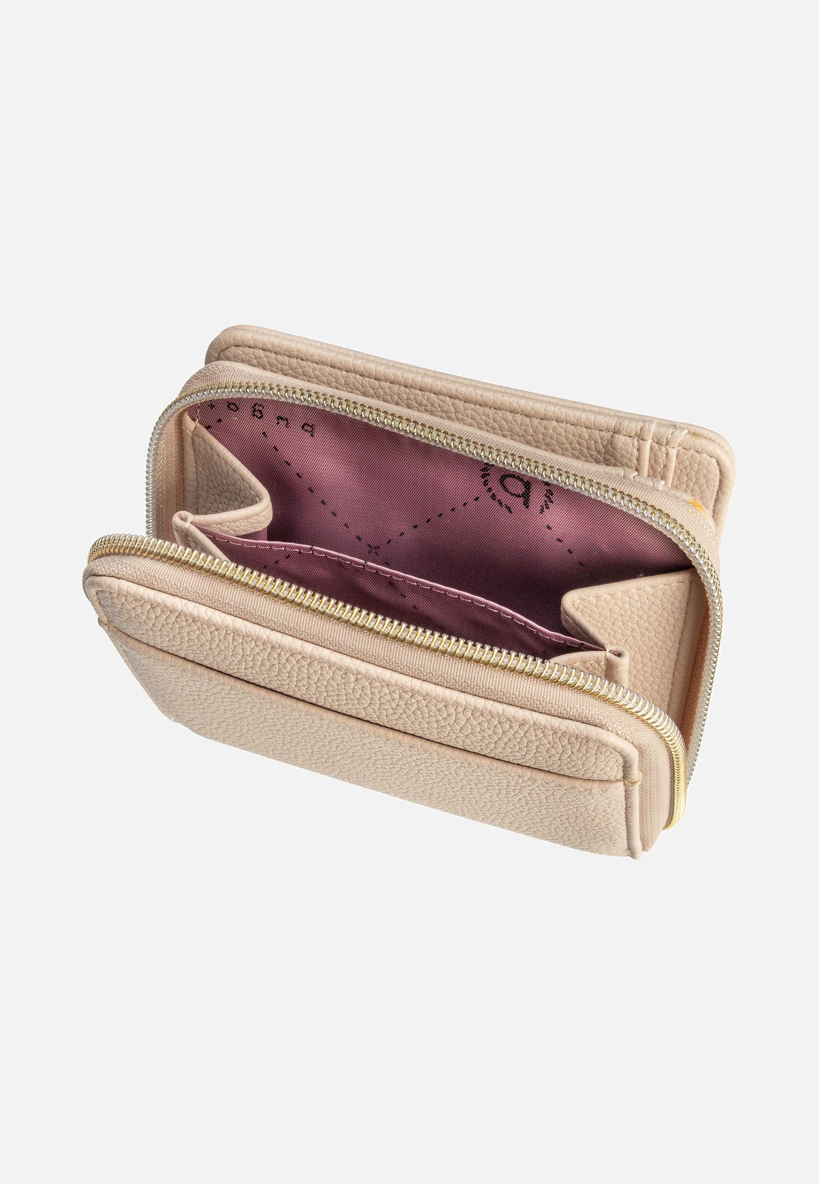 Ella Zipped Ladies Purse Beige - Portemonnaie