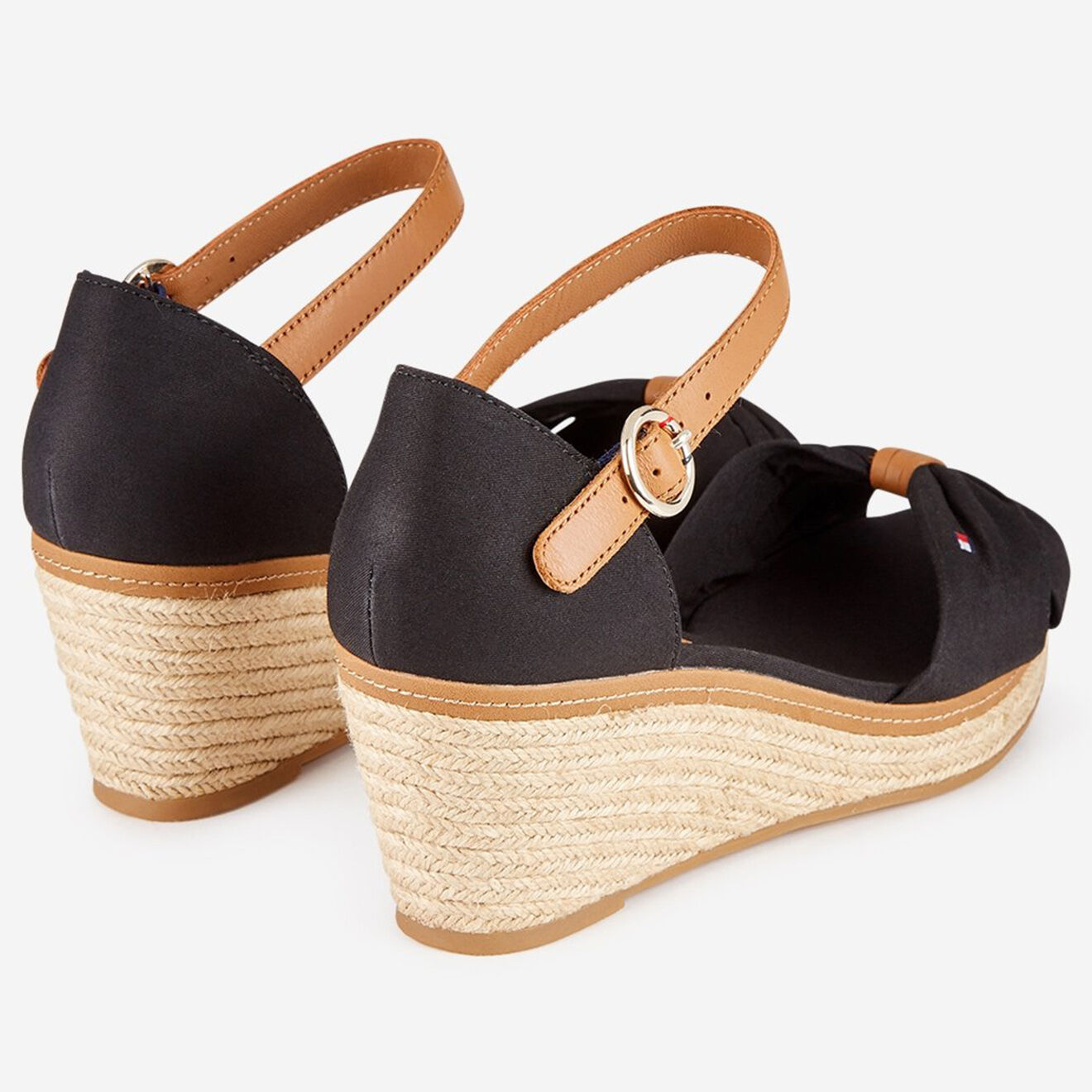 Tommy Hilfiger Sandales compensées Iconic Elena noires - Talon 6 cm