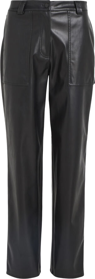 Calvin Klein High rise straight fit leather pants Beh