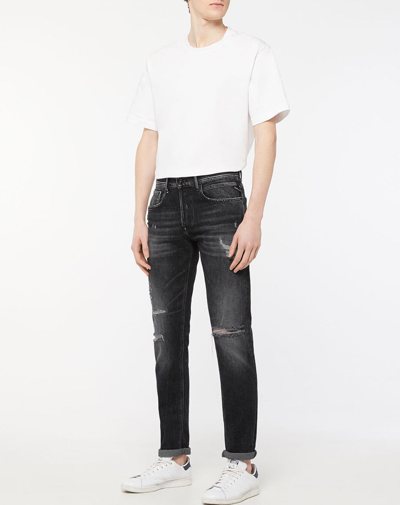 Replay Jean Replay Broken Edge gris foncé