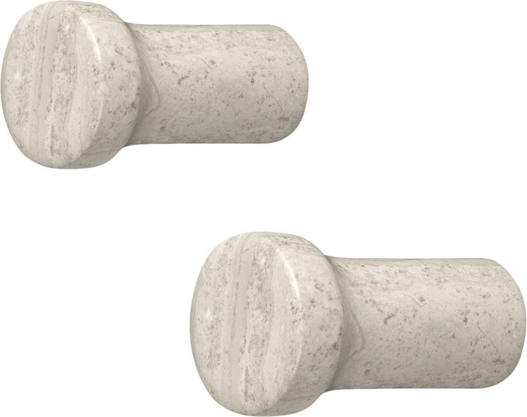 Blomus Set of 2 Marble Wall Hooks -LAMURA- Mourning Dove Mourning dove