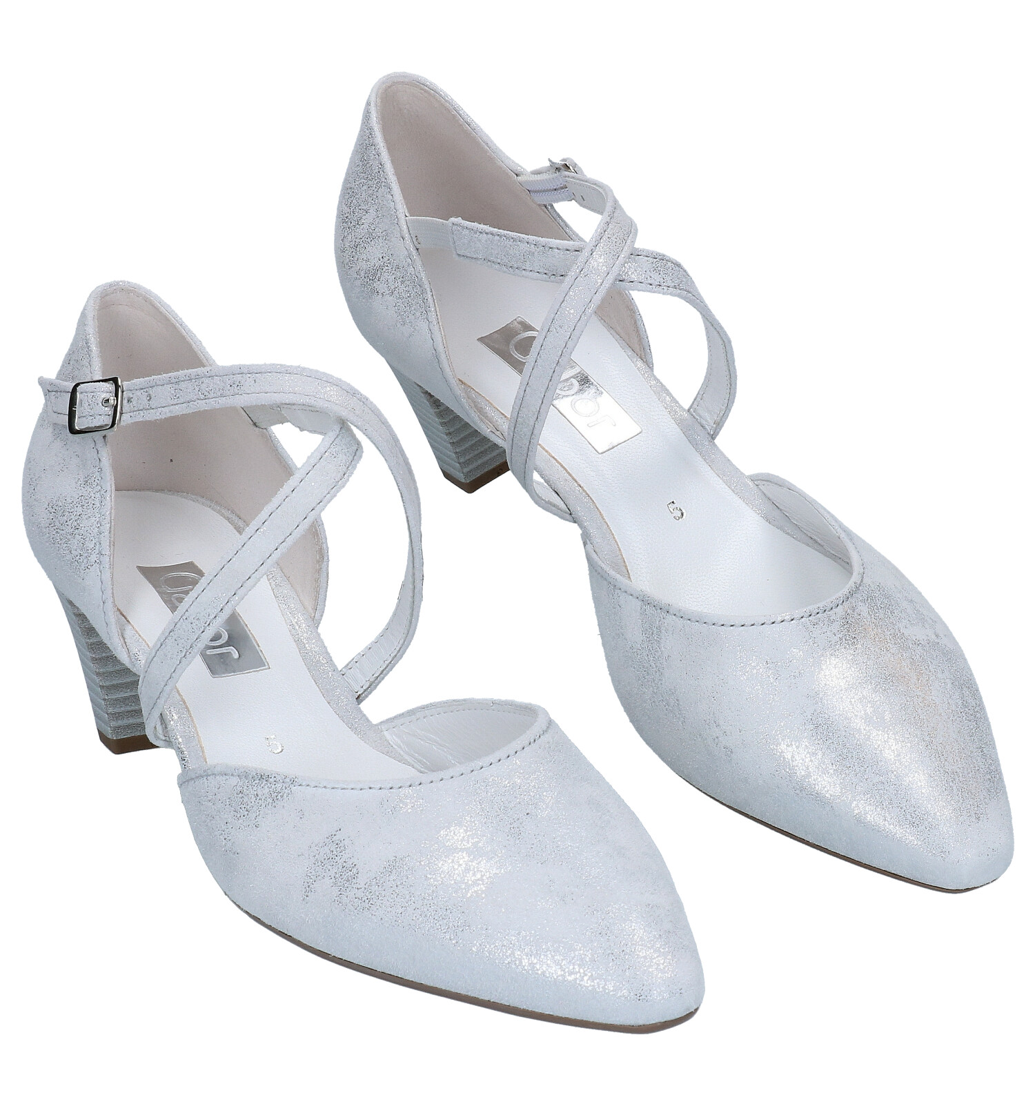 Pumps met bandje zilver