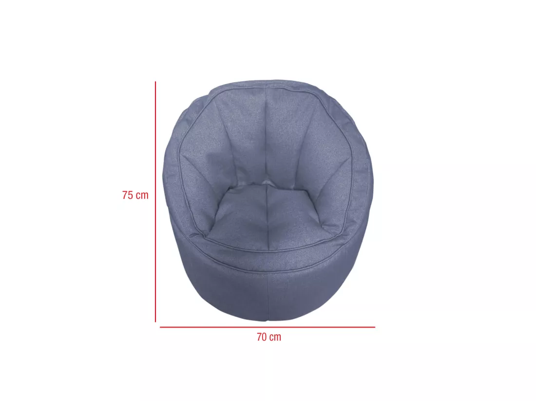 Housse Pouf Canapé Vide Bleu Polyester Fermeture Éclair 70x75x75