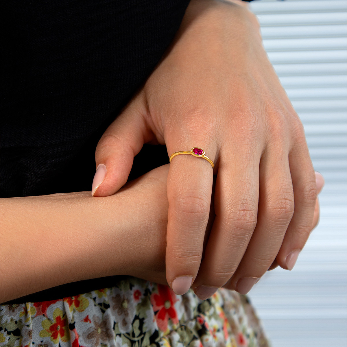 Bague plaqué or jaune pierre imitation