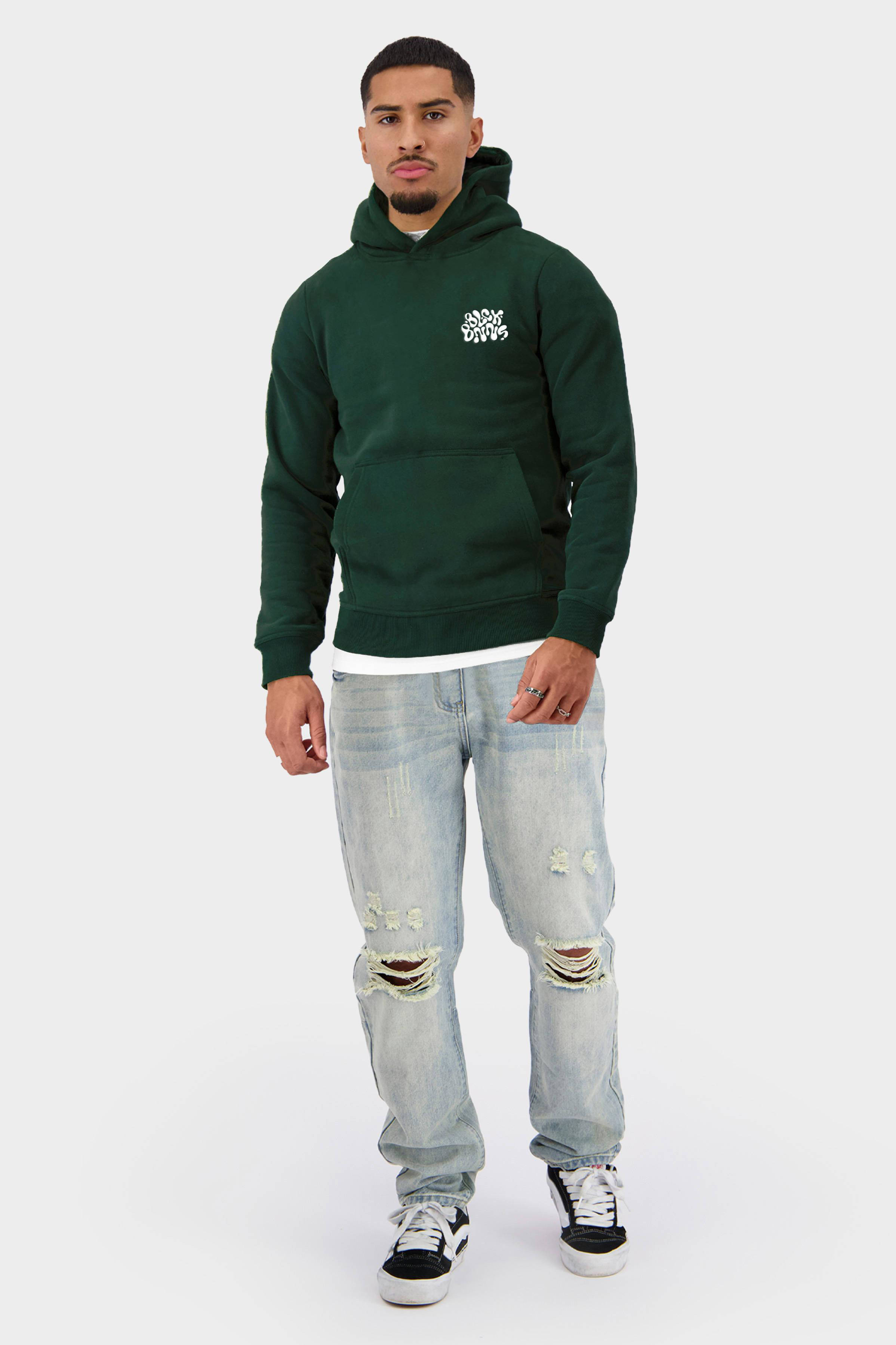 BLACK BANANAS hoodie LIQUID met printopdruk groen