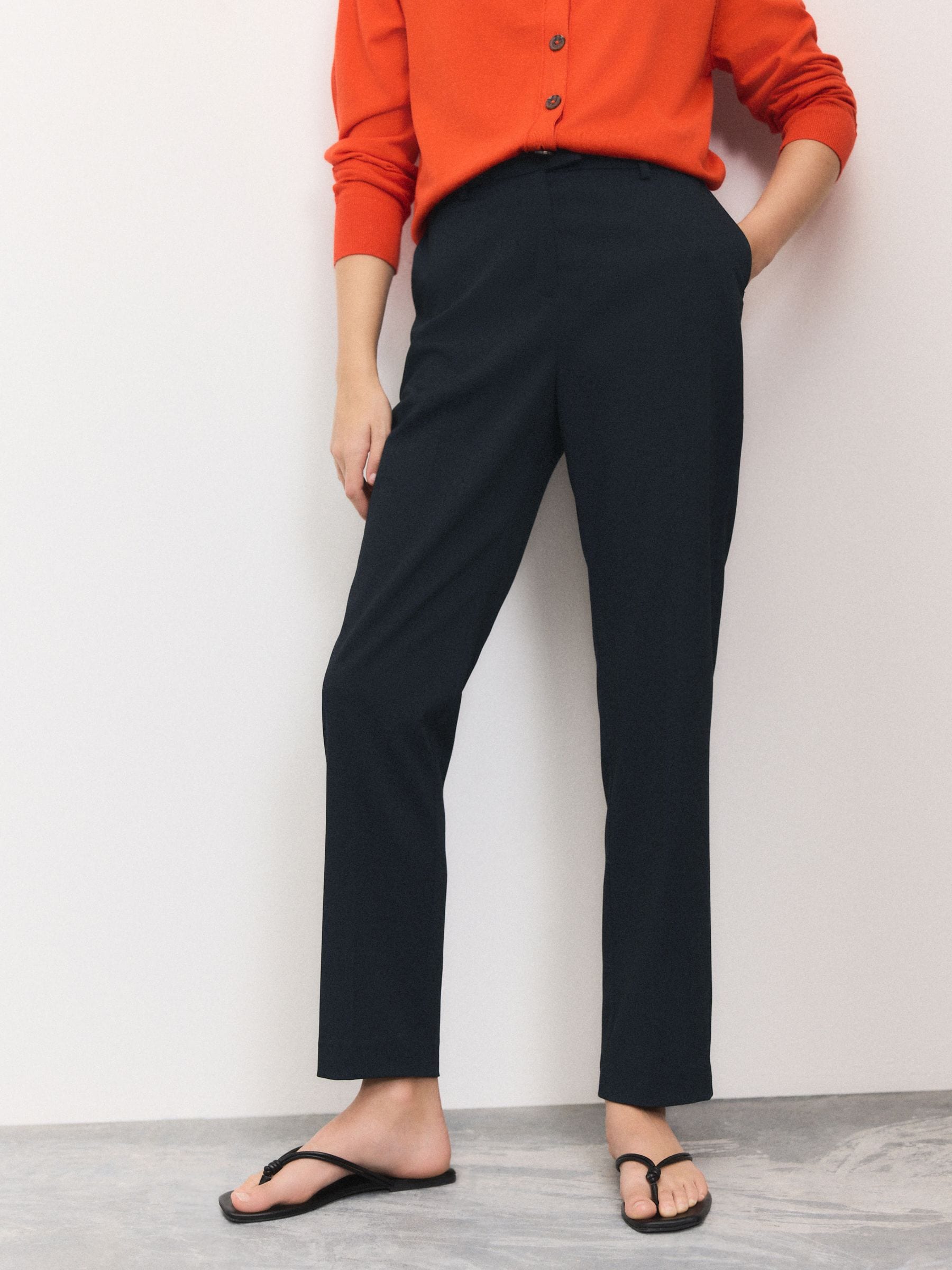 Marineblauw - Op maat gesneden smalle broek