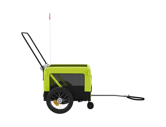 VIDAXL - Remorque de vélo pour animaux de compagnie vert et noir