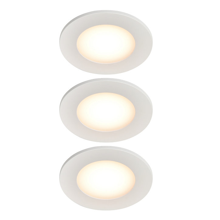 3 spots encastrables Leavitt LED intégrée blanc chaud IP44 300lm 4.5W Ø8.5xH.4.7cm blanc GoodHome