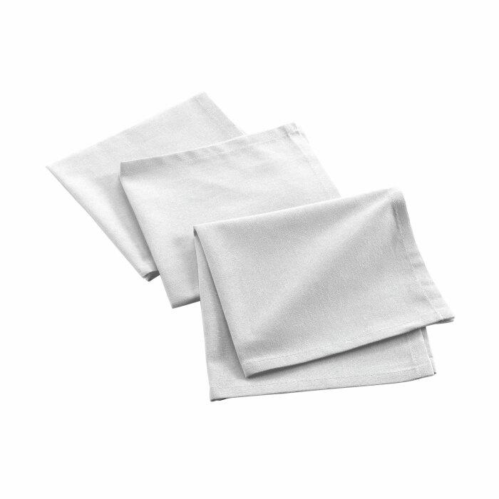 3 SERVIETTES DE TABLE 40X40CM RECYCLE UNI BLANC
