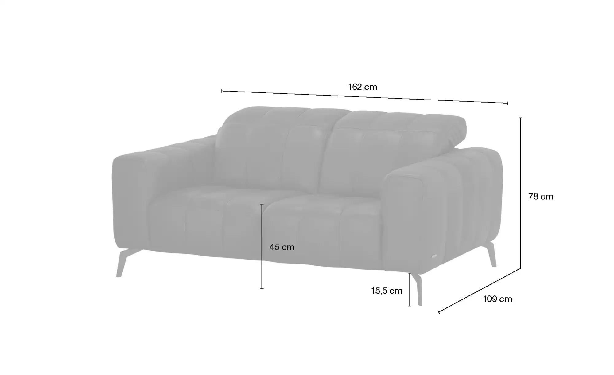 Natuzzi Editions Ledersofa mit Kopfteilverstellung Portento