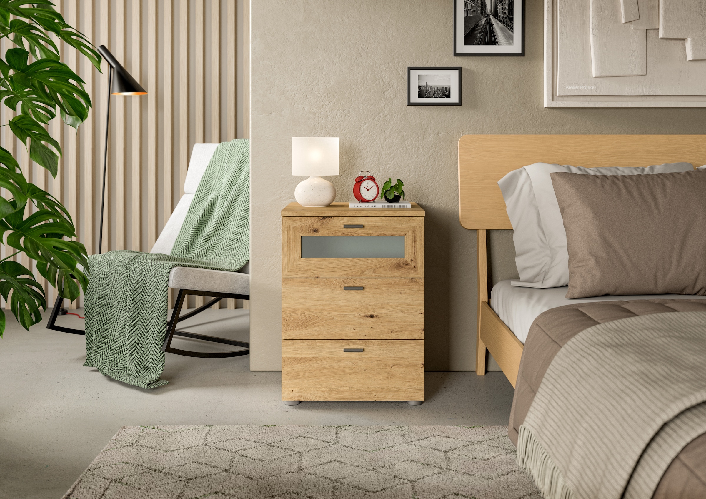 INOSIGN Kommode »Onex, Breite 45 cm, mit Glasfront im Schubkasten,vielseitig einsetzbar« in verschiedenen Farben, Nachttisch, Nachtschrank