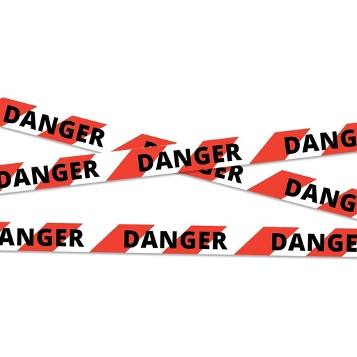 Rubalise de chantier - DANGER - NF P98-465 - Longueur 10 mètres