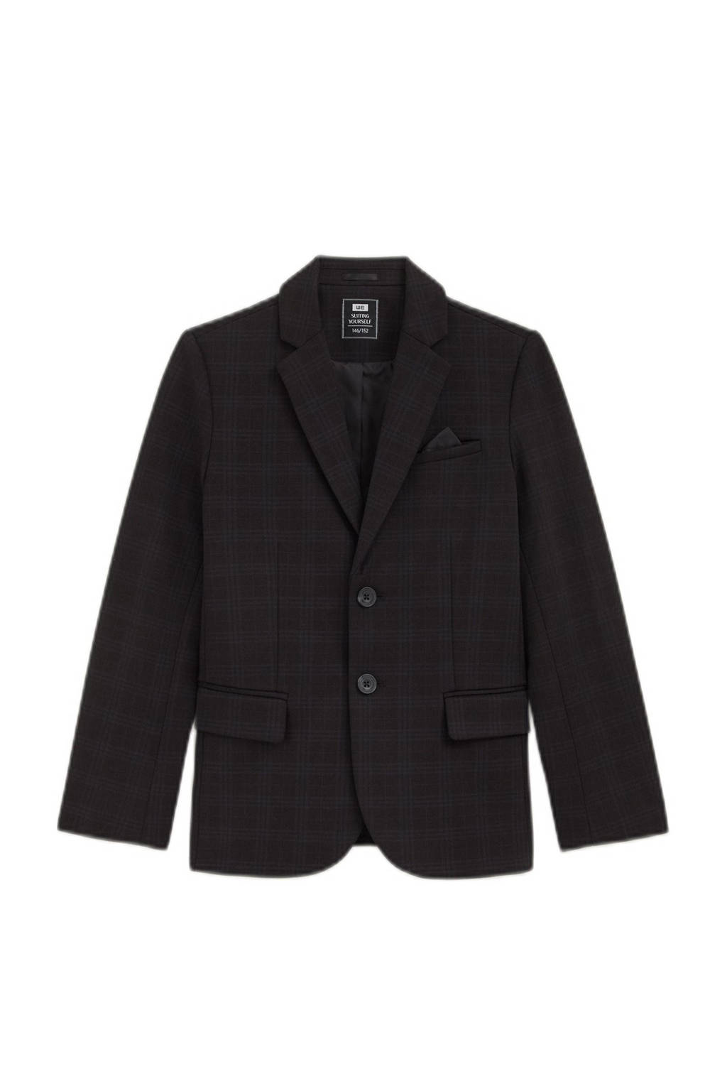 WE Fashion geruit colbert zwart/donkergrijs