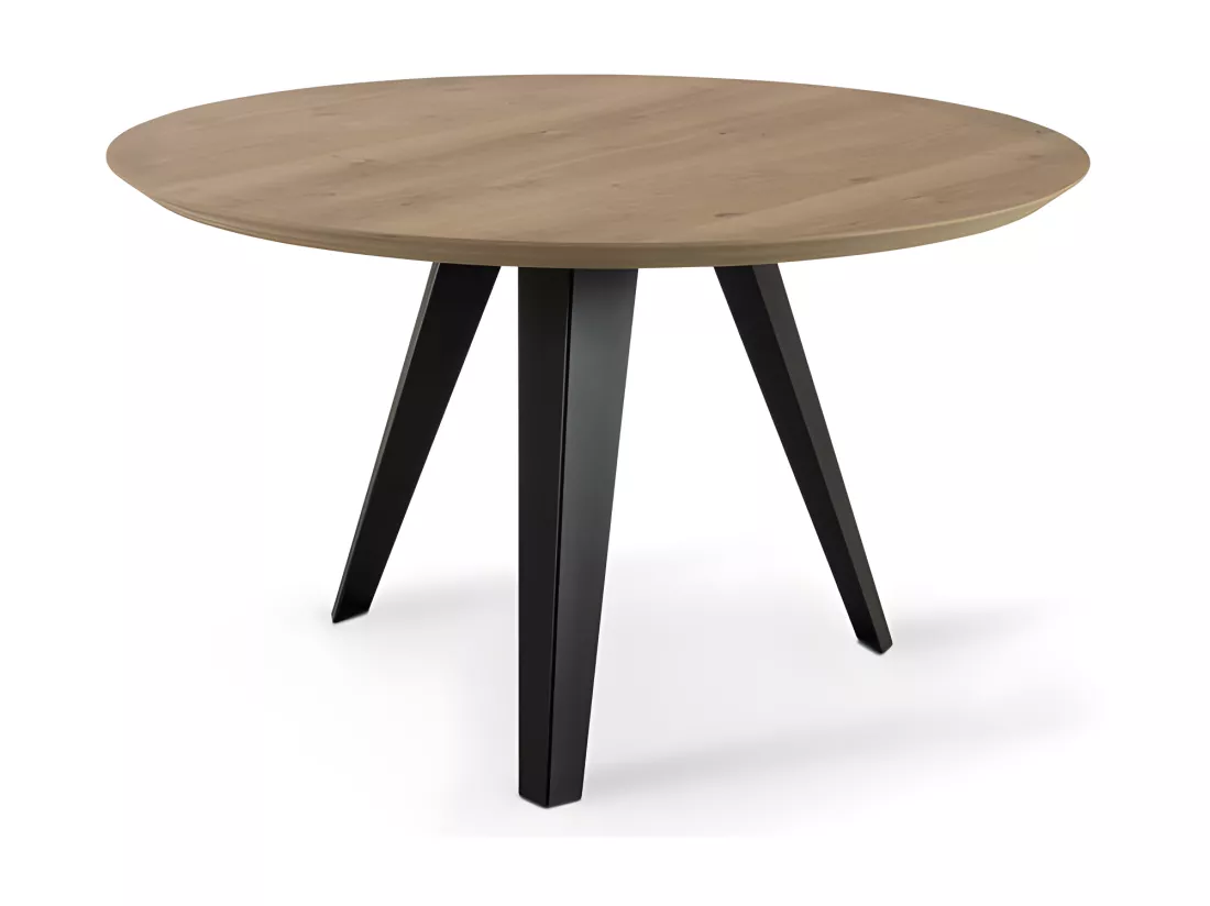 Henry Table fixe (DIAM 130 cm) en placage chêne noir