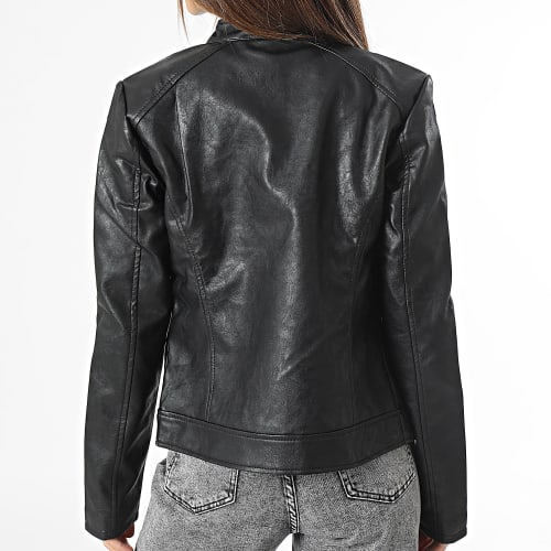 Veste Biker Femme Emily Faux Leather Noir