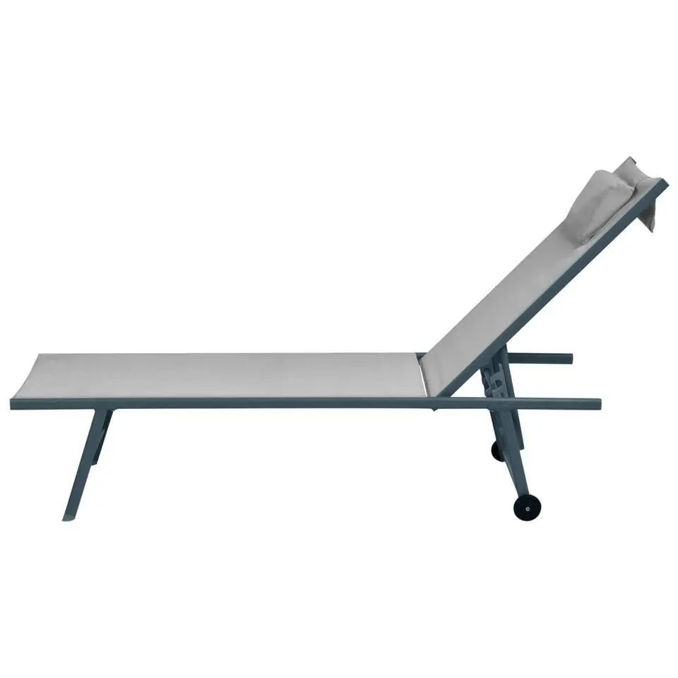 SORONI - Ligstoel set van 2 - Grijs/Lichtgrijs - Staal