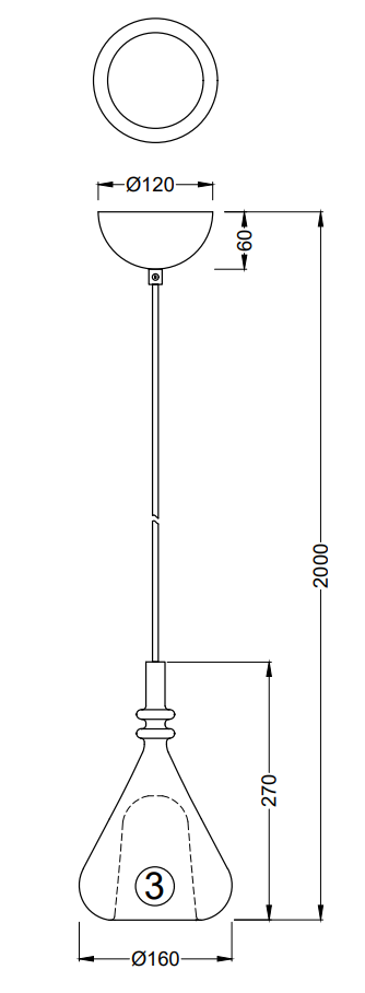 Hanglamp Aldea ⌀12  cm