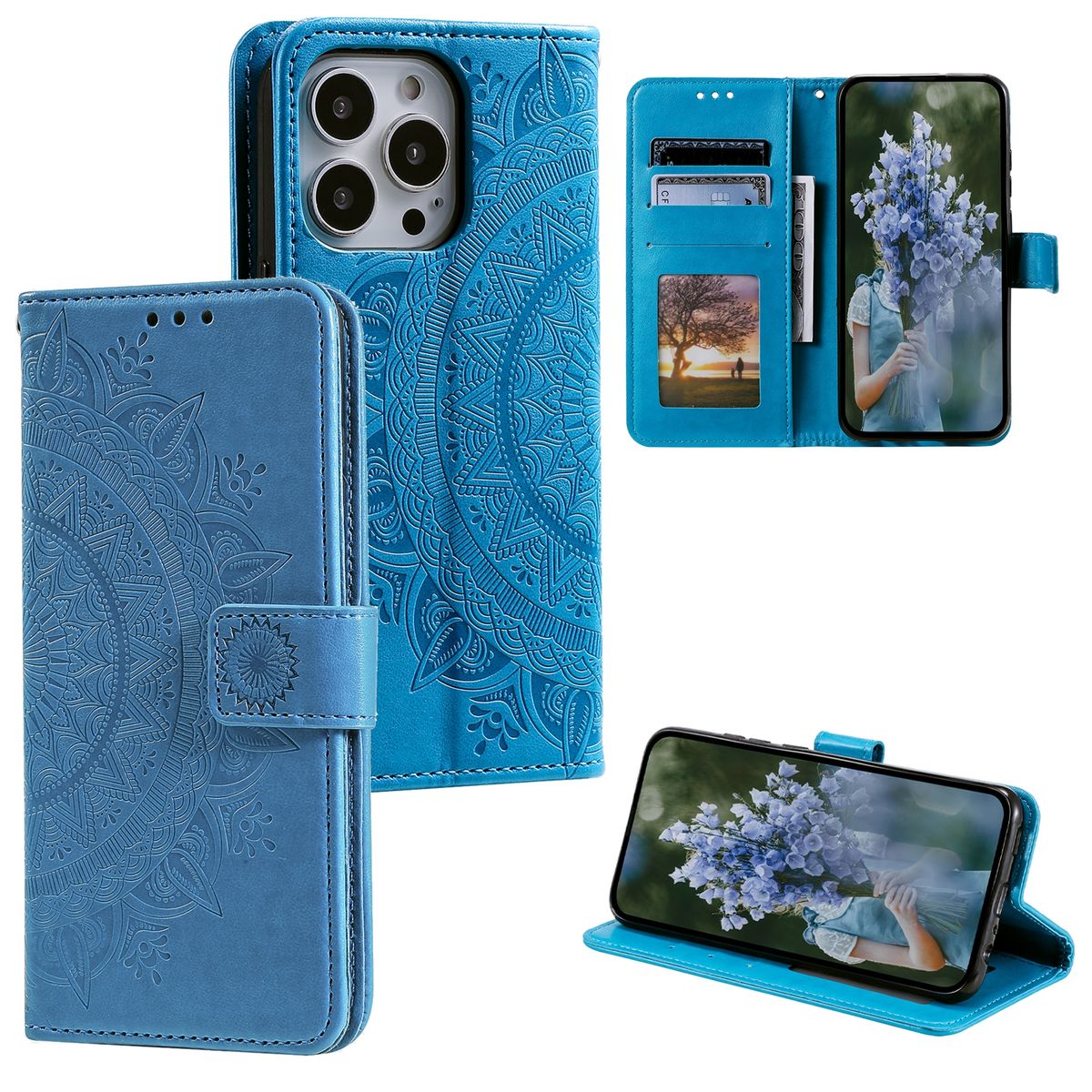Schutz Handy Hülle für Apple iPhone 15 Pro Max Case Cover Klapp Tasche Wallet