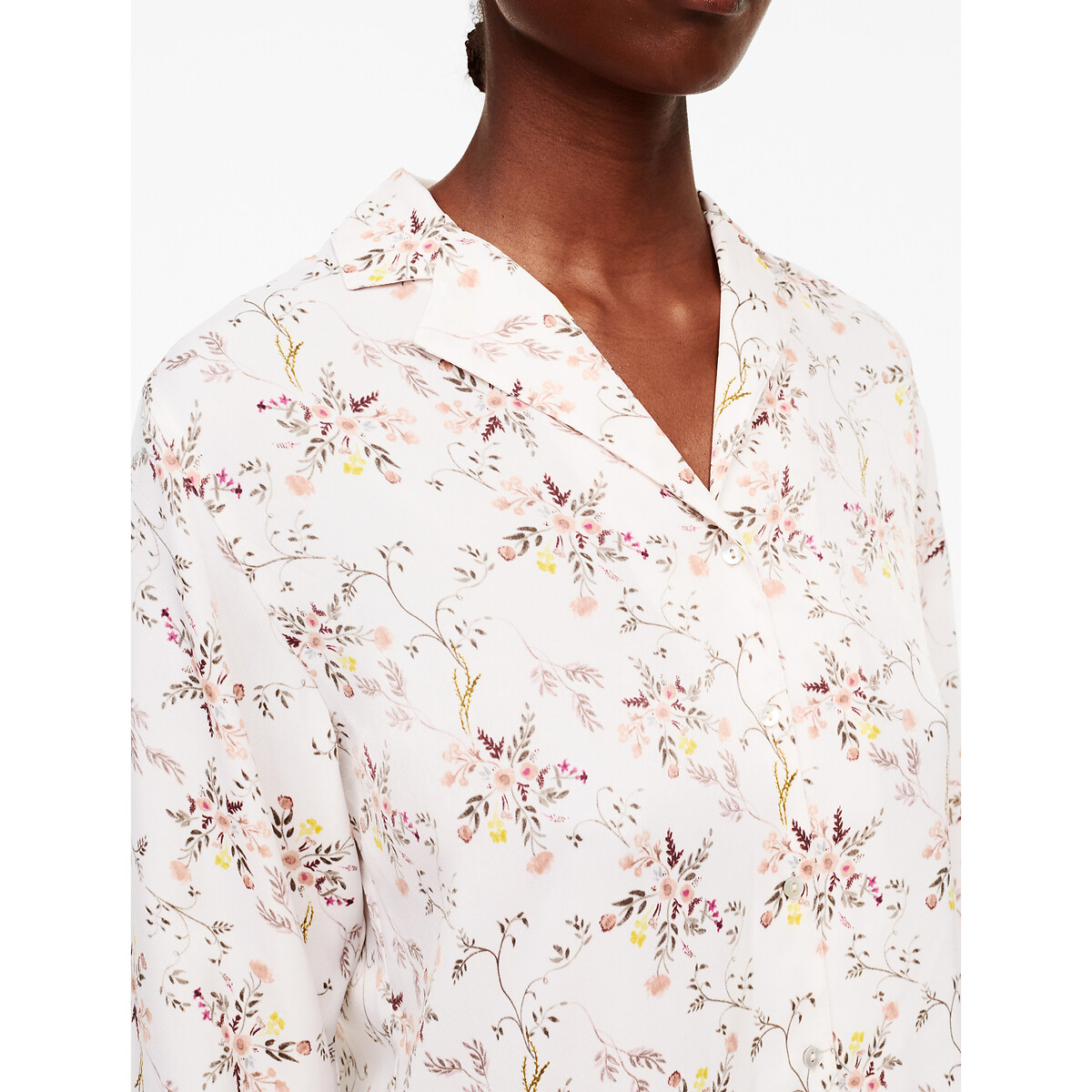 PASSIONATA<br>Cardigã de pijama de manga comprida, roupa de descanso, em cetim, Mel
